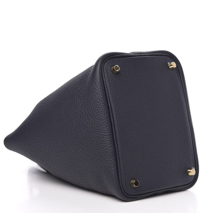 Hermes Taurillon Clemence Matte Alligator Picotin Lock Touch 18 PM Bleu Nuit 4 of 9