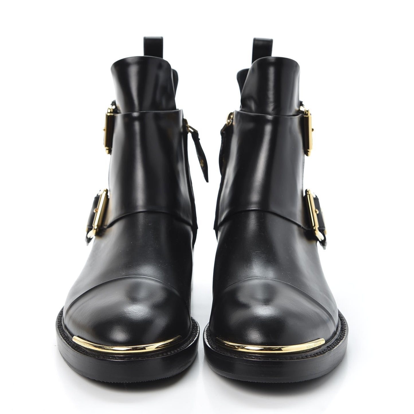 Calfskin Valley Flat Ankle Boots 35 Black