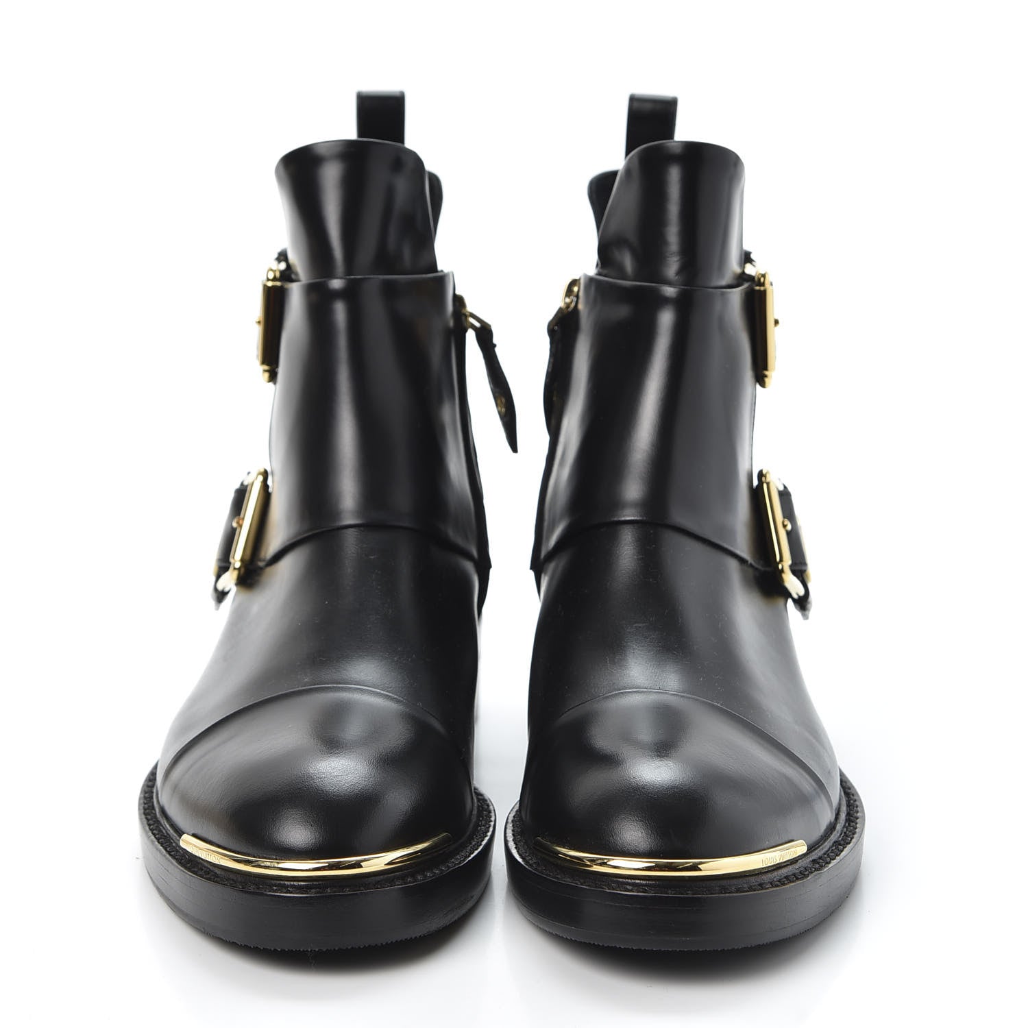 Louis Vuitton Calfskin Valley Flat Ankle Boots 35 Black 3 of 10