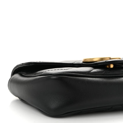 Gucci Calfskin Matelasse Super Mini GG Marmont Shoulder Bag Black 9 of 10