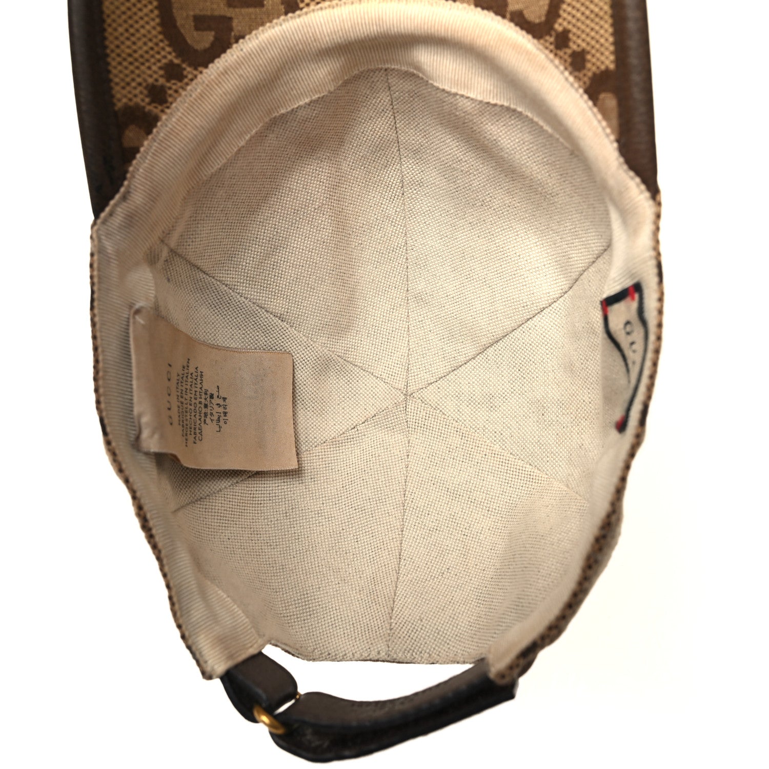 Gucci Monogram Jumbo GG Baseball Hat XL 59 Camel Ebony 7 of 10
