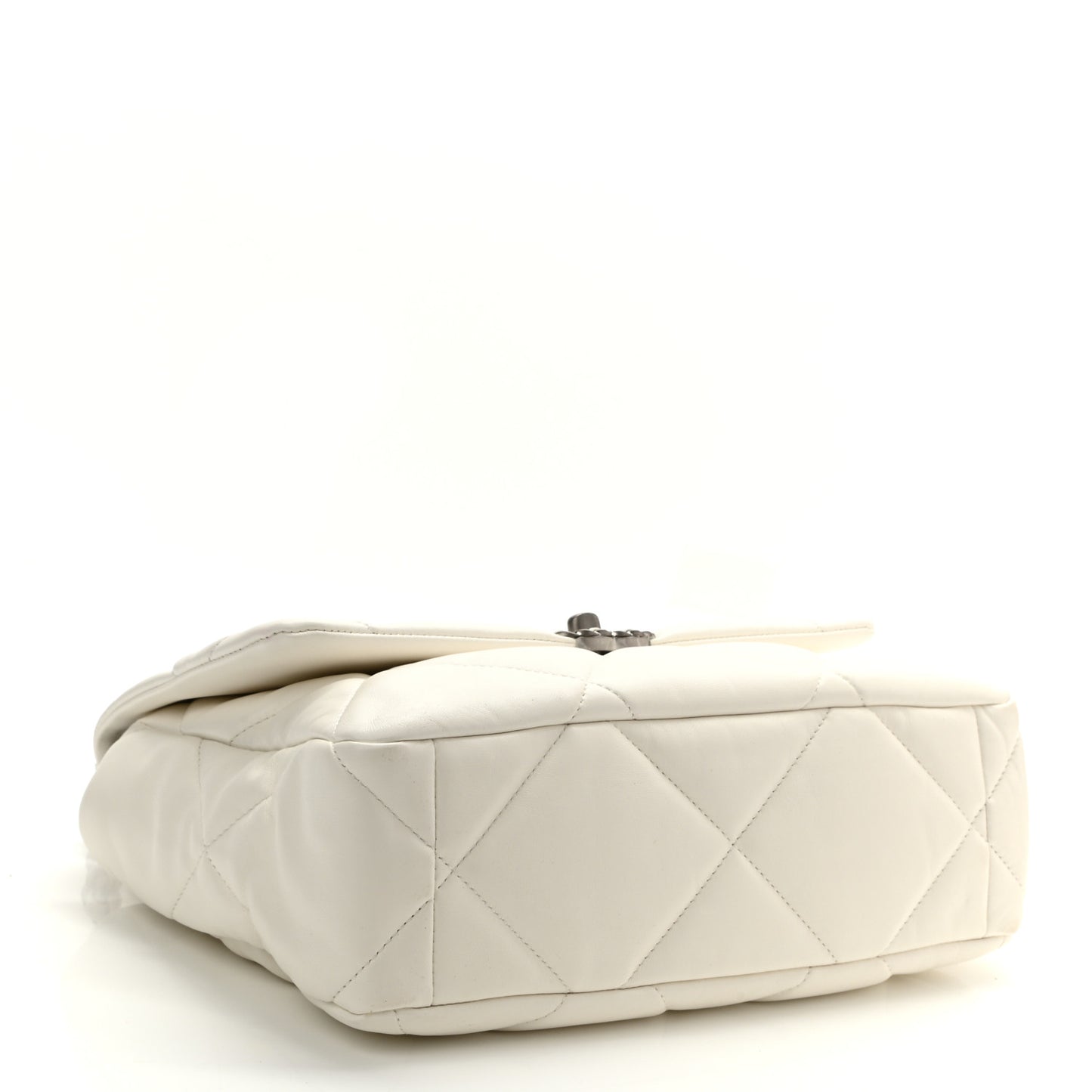 Lambskin Quilted Large Chanel 19 Flap White