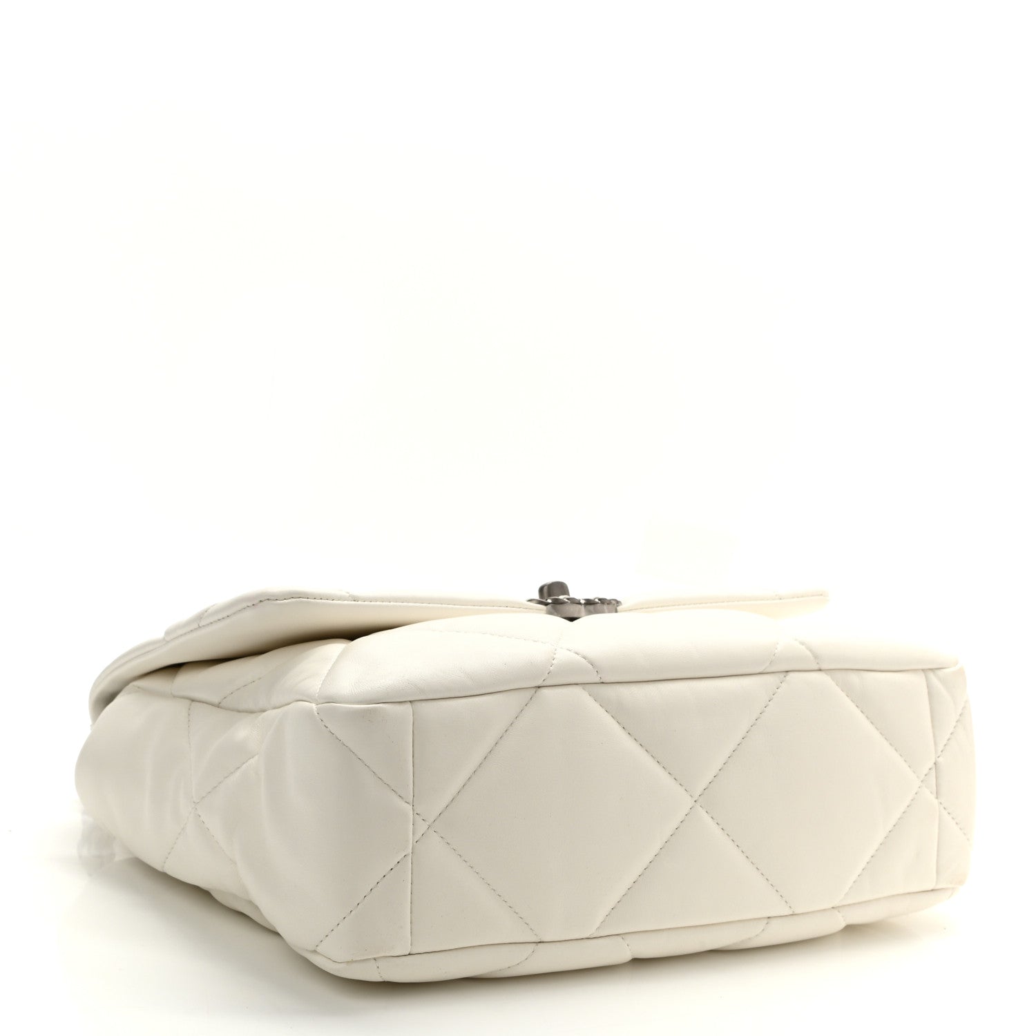 Chanel Lambskin Quilted Large Chanel 19 Flap White 4 of 10