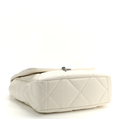 Chanel Lambskin Quilted Large Chanel 19 Flap White 4 of 10