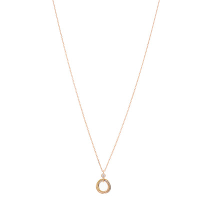 Cartier 18K Pink Yellow White Gold Diamond Trinity Pendant Necklace 1 of 4