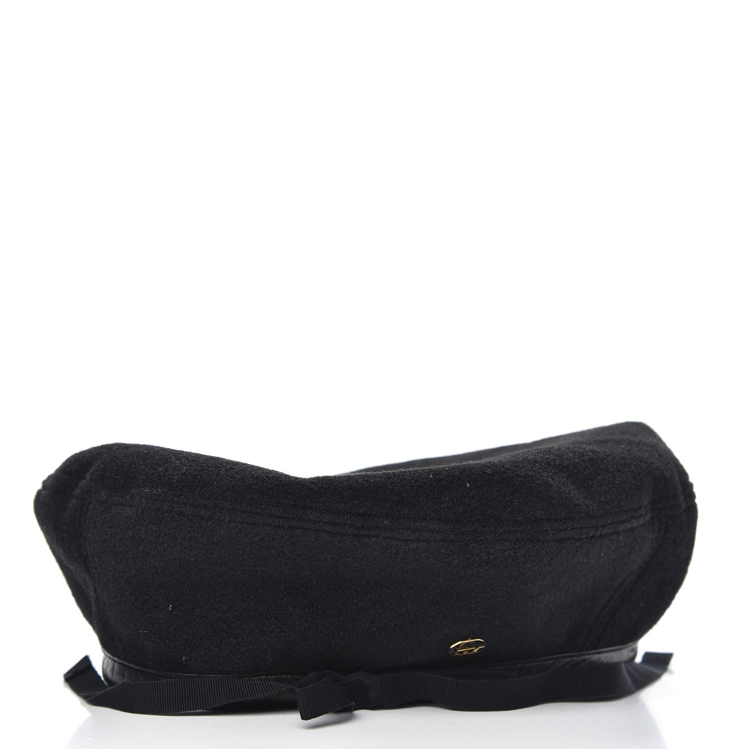 Gucci Felt Embroidered GG Patch Beret Hat M Black 3 of 5