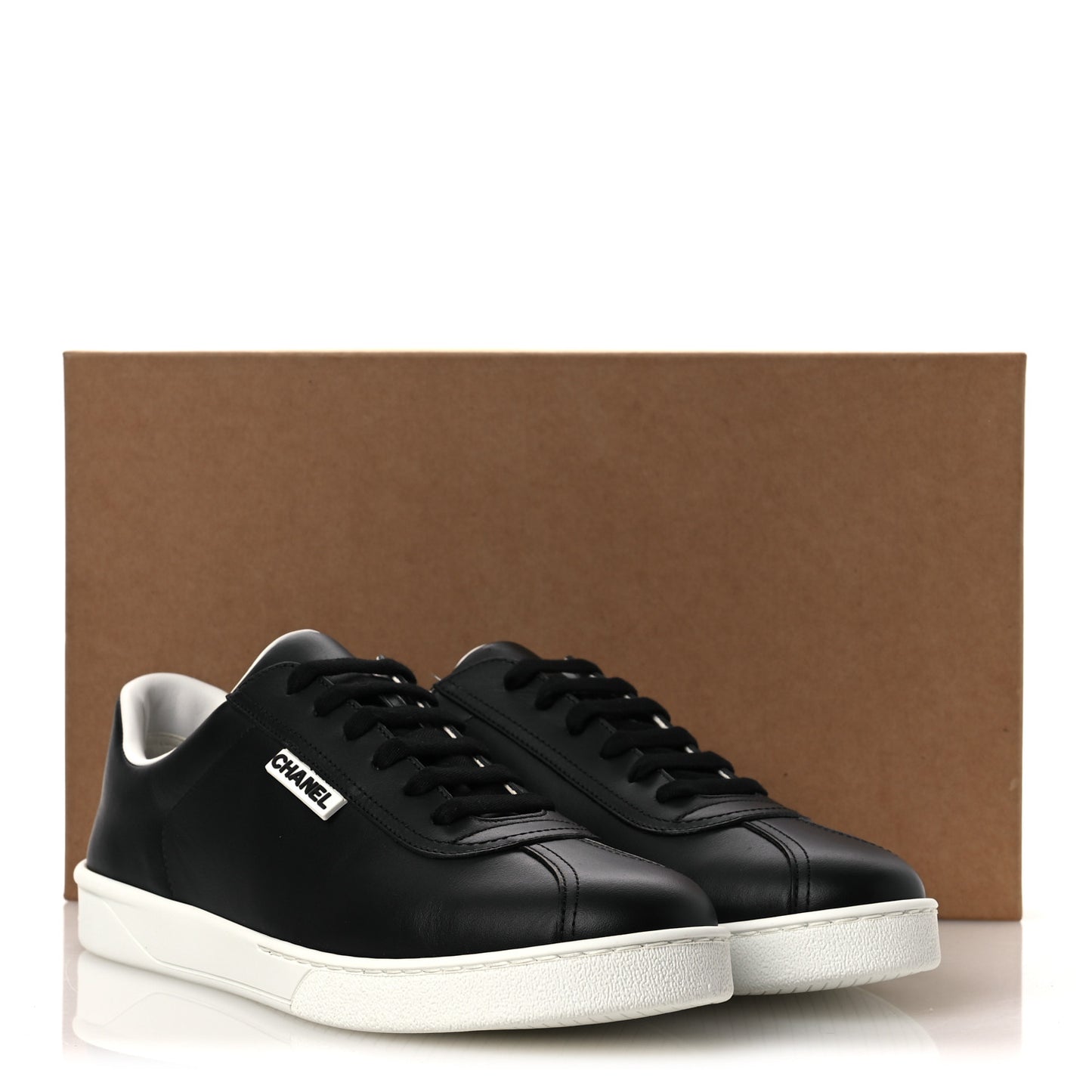 Calfskin CC Womens Uniform Sneakers 41 Black