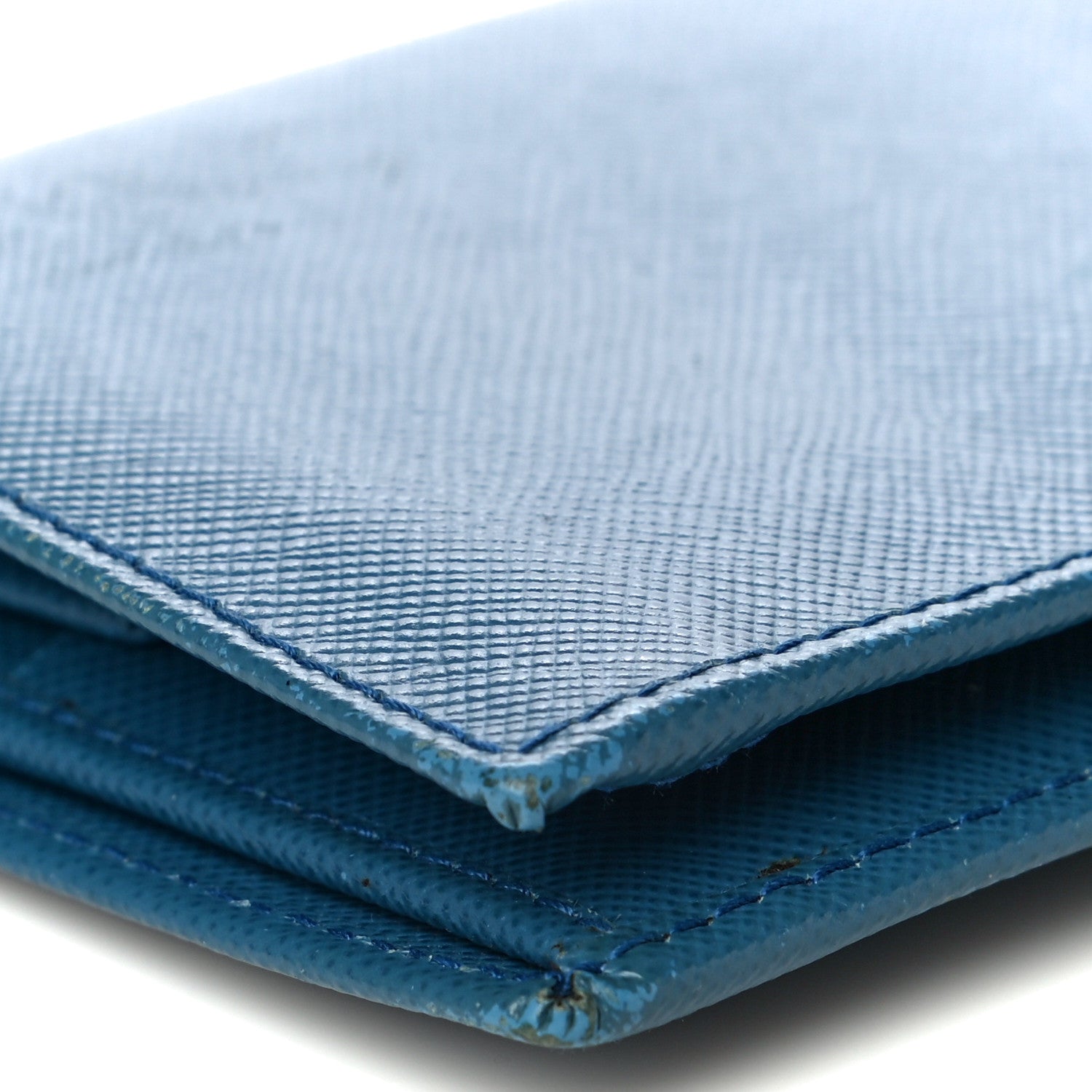 Prada Saffiano Metal Compact Snap Bi-Fold Wallet Cobalto 10 of 20