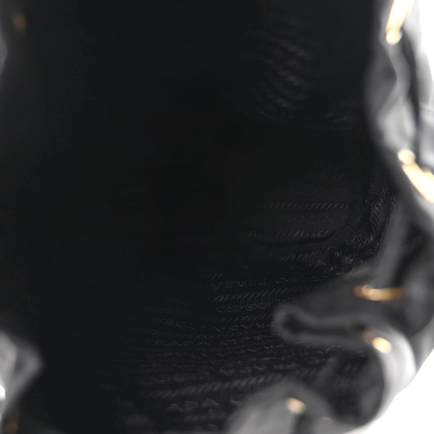 Prada Saffiano Tessuto Nylon Mini Bucket Crossbody Bag Black 4 of 9