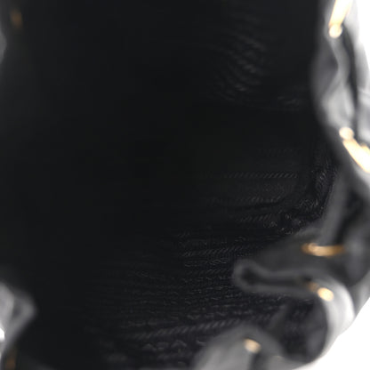 Prada Saffiano Tessuto Nylon Mini Bucket Crossbody Bag Black 4 of 9
