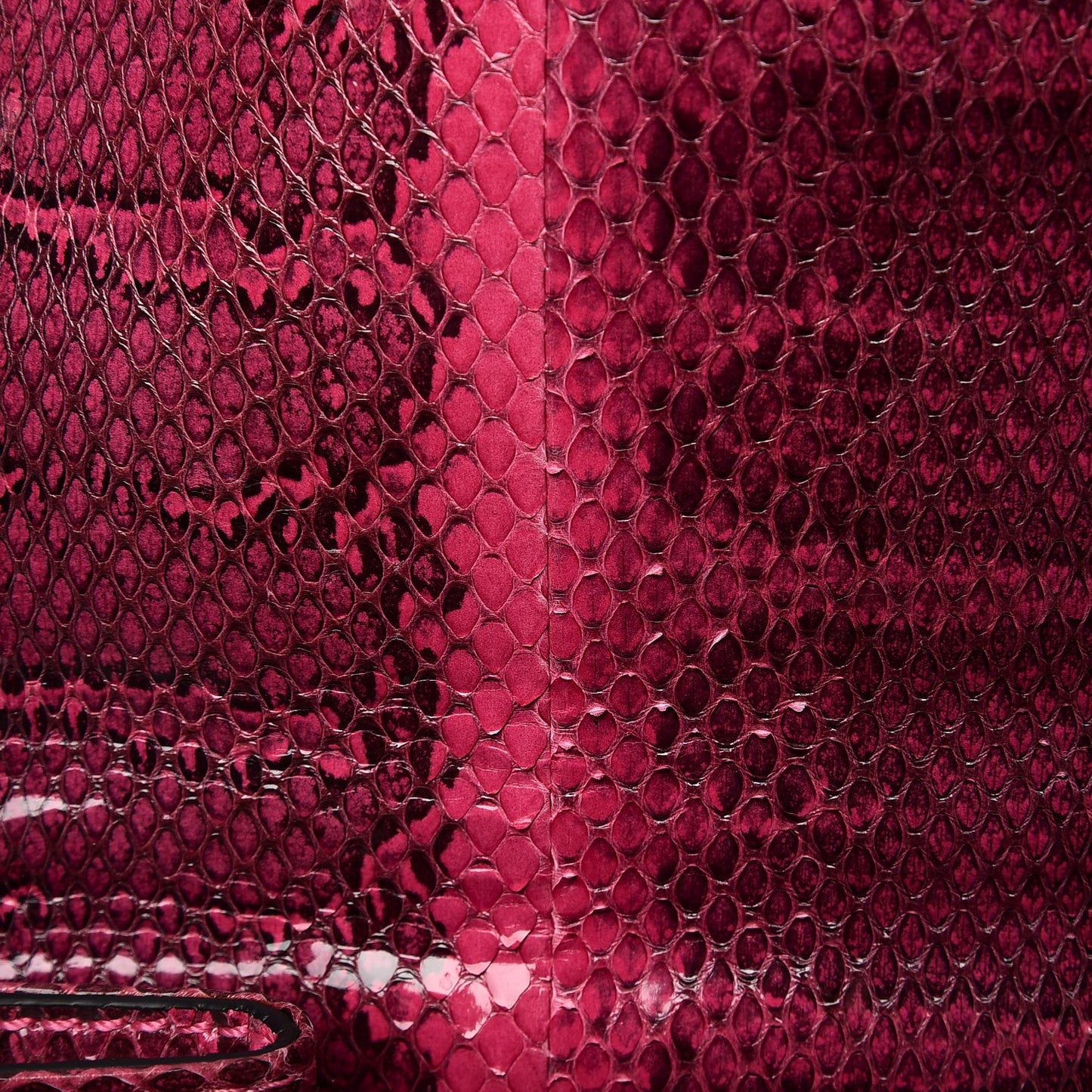 Python Large Glam Lock Rockstud Flap Pop Fuxia