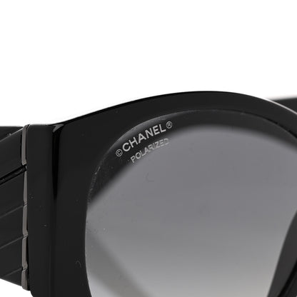 Chanel Acetate Polarized Oval Sunglasses 5411-A Black 7 of 8