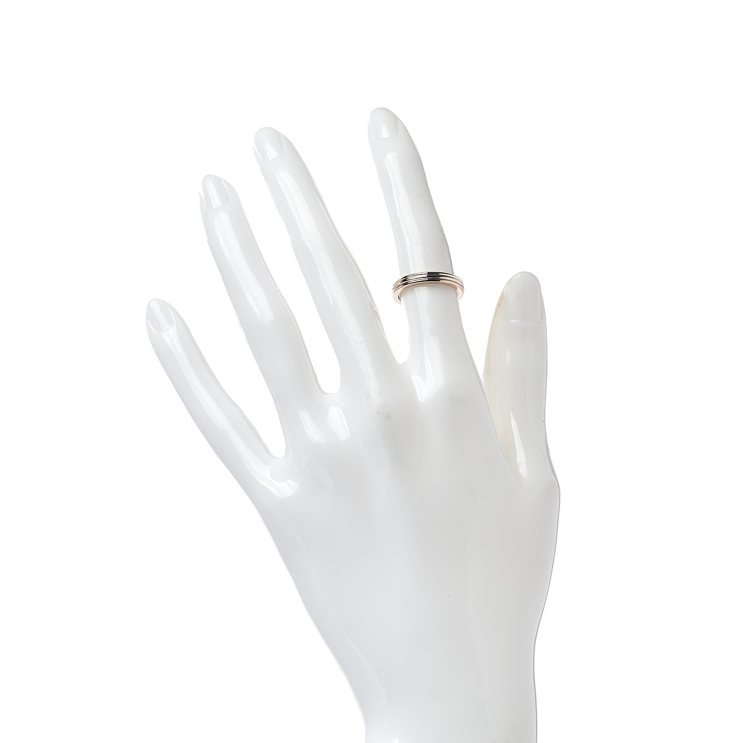 Cartier 18K Pink Yellow White Gold 2.8mm Trinity Wedding Band Ring 48 4.5 2 of 4