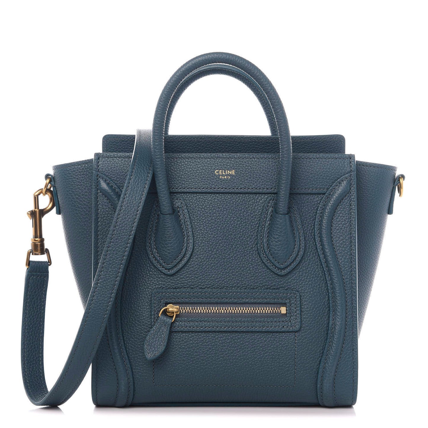 Drummed Calfskin Nano Luggage Celadon