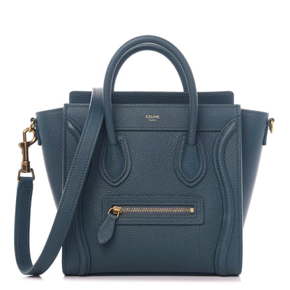 Celine Drummed Calfskin Nano Luggage Celadon 1 of 8