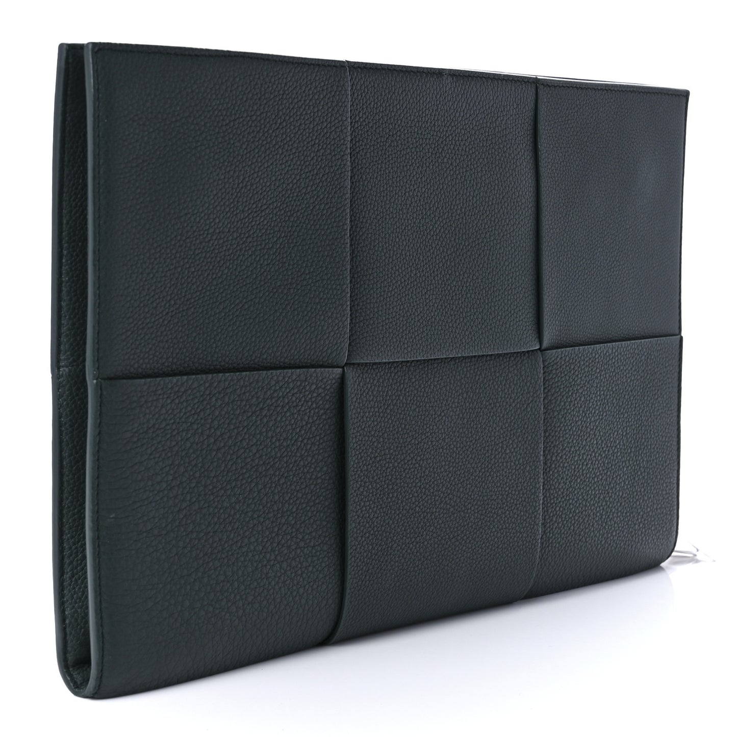 Grained Calfskin Maxi Intrecciato Document Case Pine Green