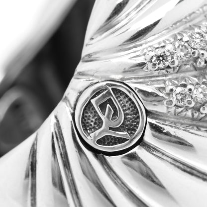 David Yurman Sterling Silver Diamond Sculpted Cable Ring 51 5.75 4 of 5