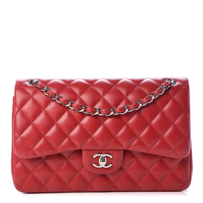 Chanel Lambskin Quilted Jumbo Double Flap Red 1 of 7