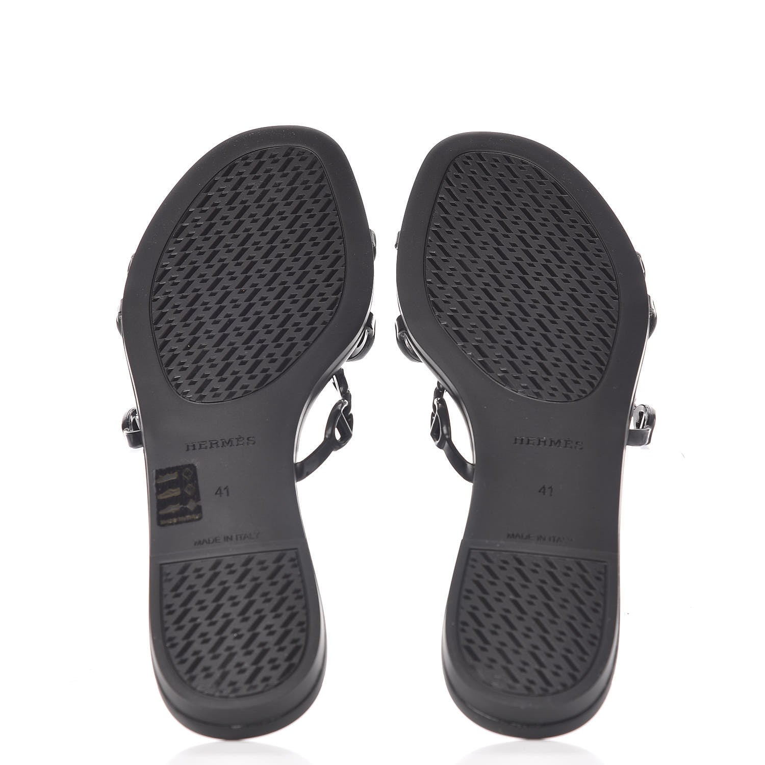 Hermes Rubber Chaine d'Ancre Rivage Sandals 41 Black 5 of 8