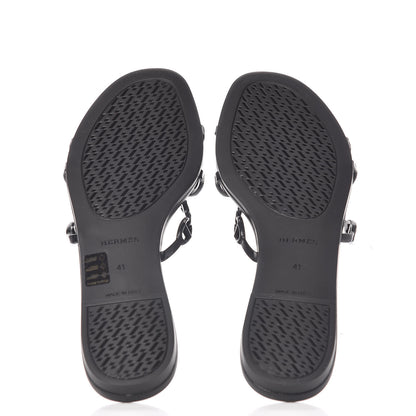 Hermes Rubber Chaine d'Ancre Rivage Sandals 41 Black 5 of 8