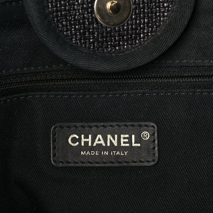 Chanel Woven Straw Raffia Medium Deauville Tote Black 6 of 10