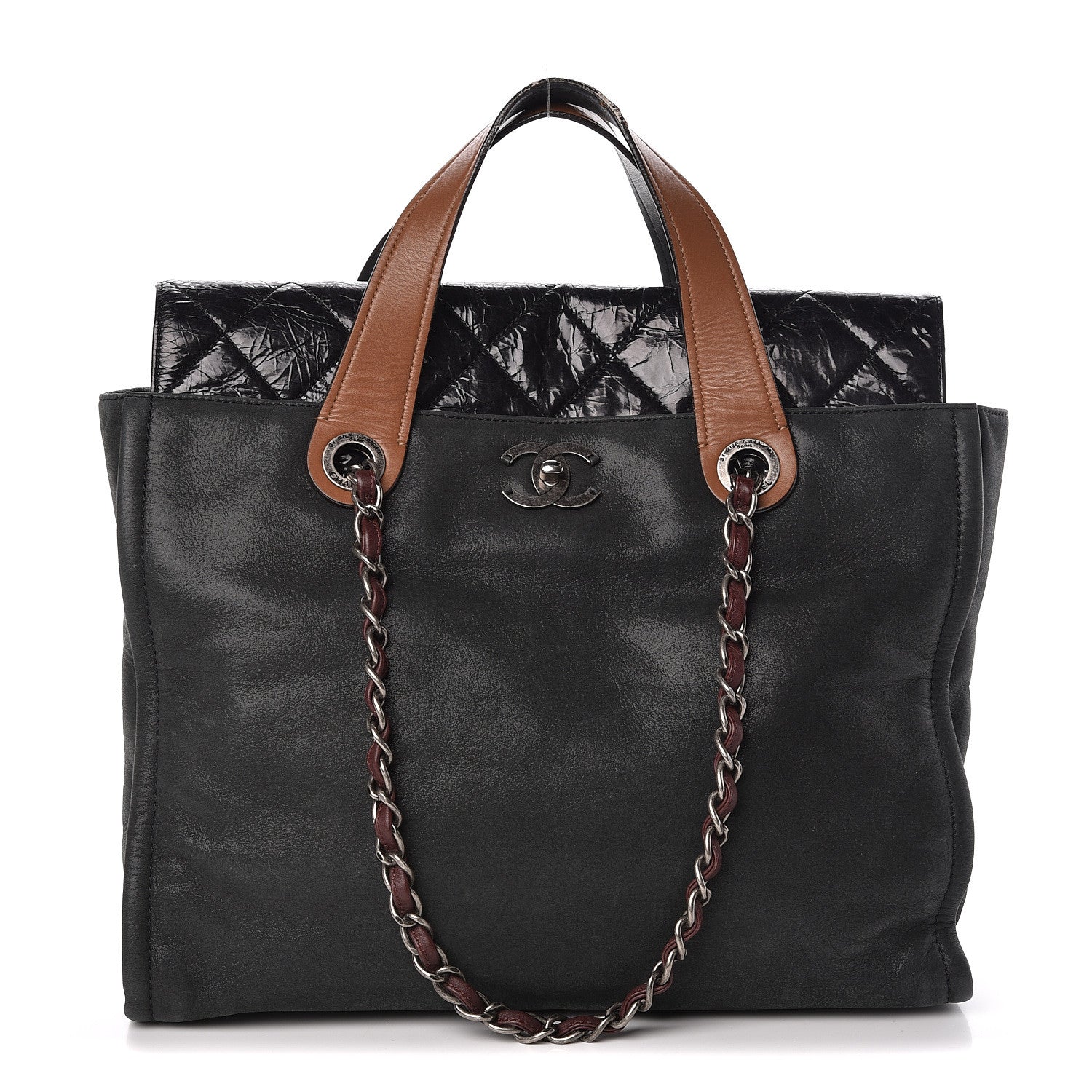 Chanel Iridescent Glazed Calfskin In The Mix Tote Black 1 of 12