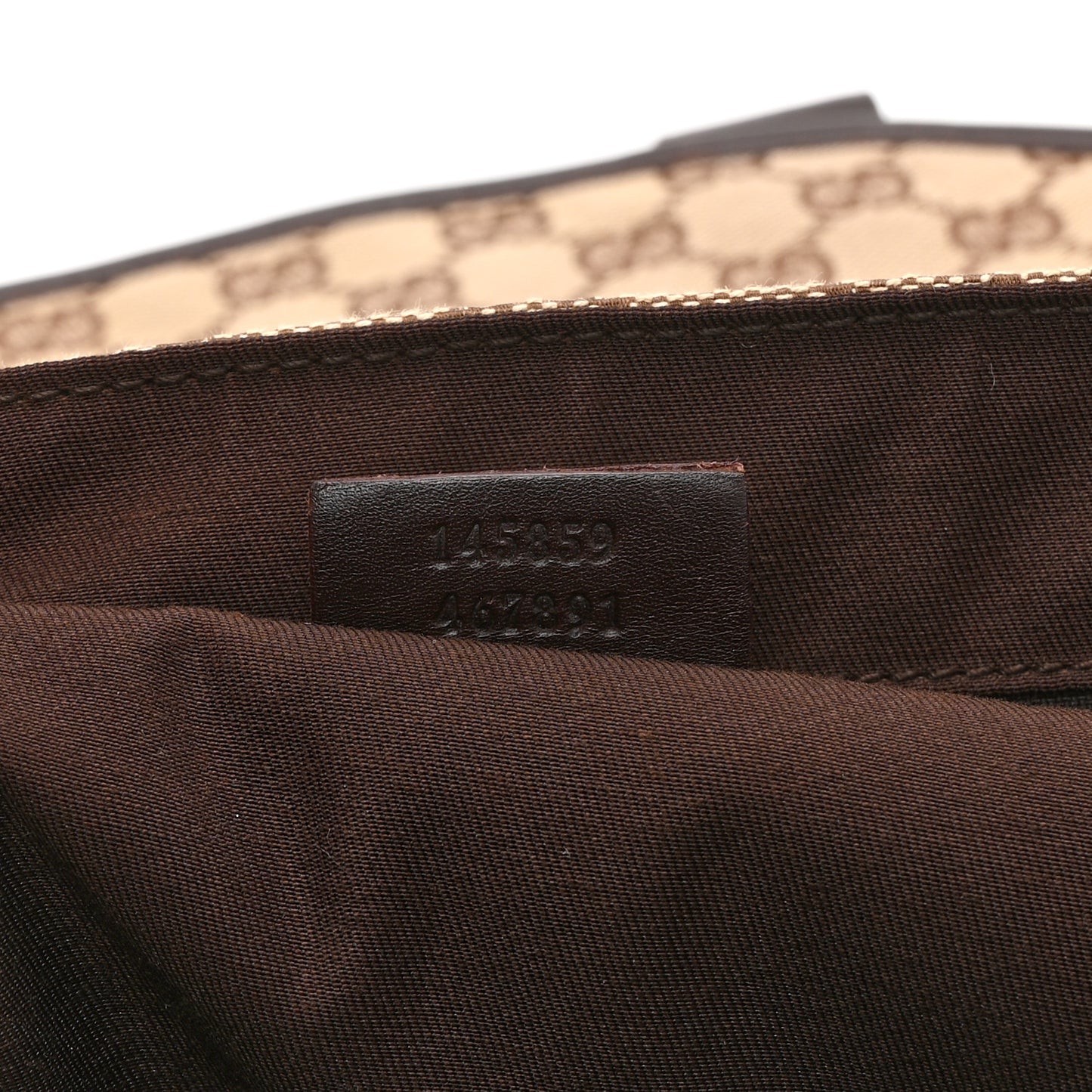 Monogram Medium Double Buckle Flap Messenger Bag Beige Dark Brown
