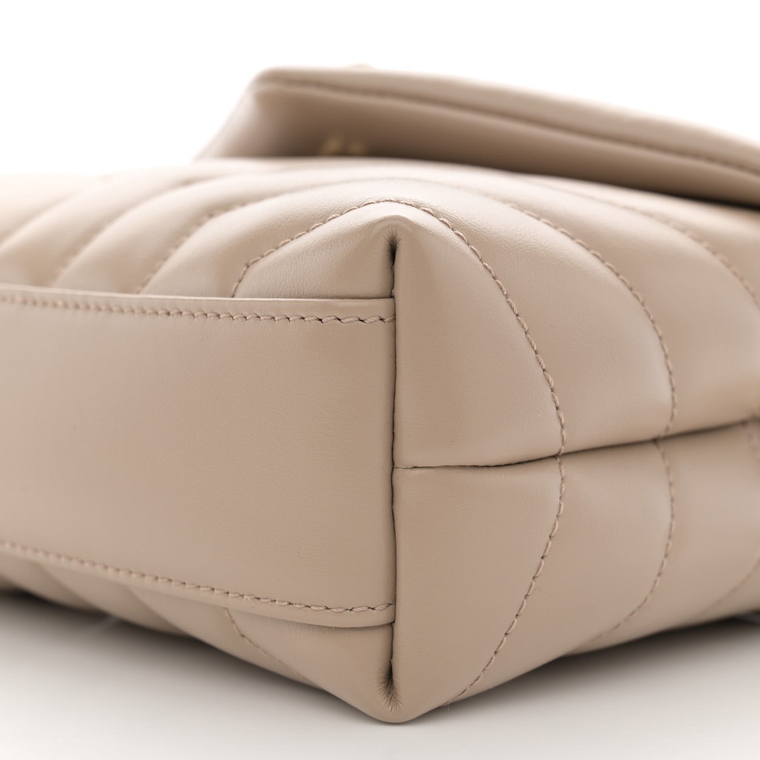 Saint Laurent Calfskin Y Quilted Monogram Toy Loulou Crossbody Bag Dark Beige 10 of 11