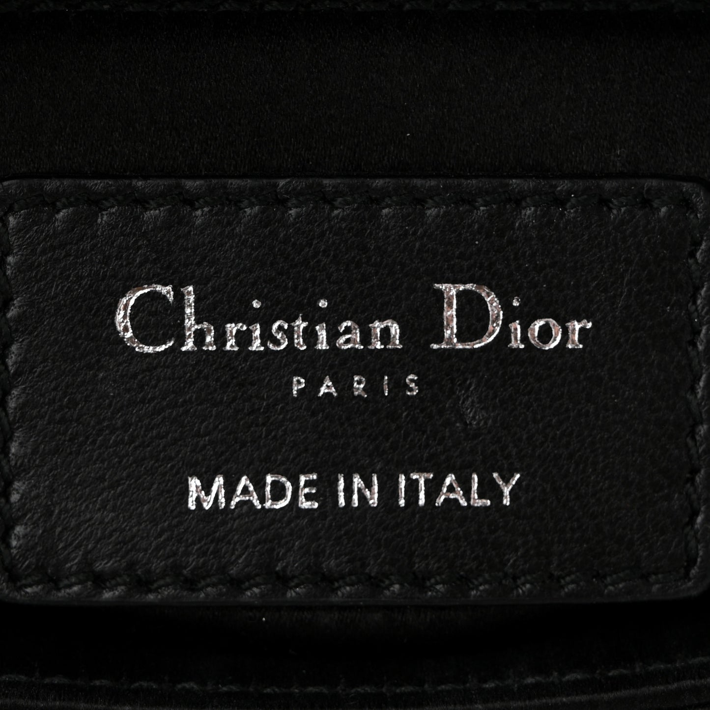Satin Crystal Cannage Mini Lady Dior Black