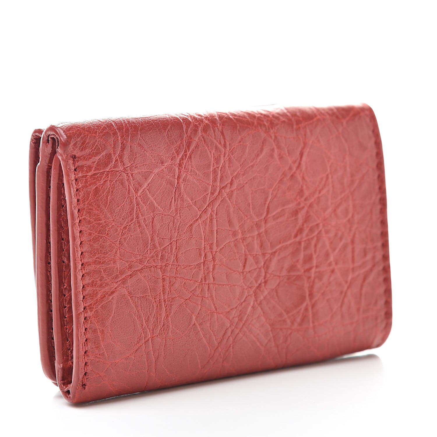 Balenciaga Agneau Arena Classic Hardware Mini Wallet Rouge Groseille 3 of 8