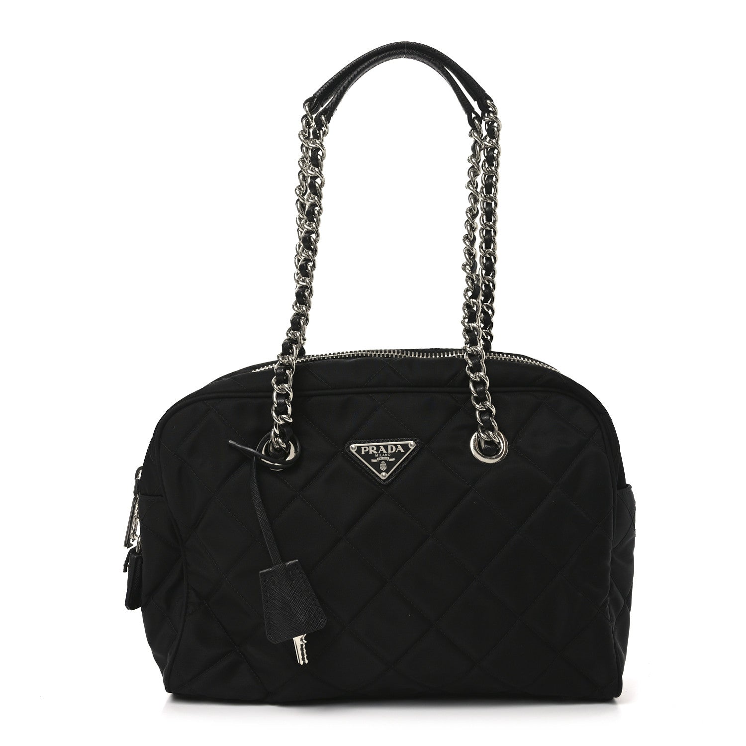 Prada Nylon Tessuto Impuntu Quilted Shoulder Bag Black 1 of 9