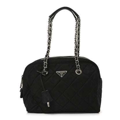 Prada Nylon Tessuto Impuntu Quilted Shoulder Bag Black 1 of 9