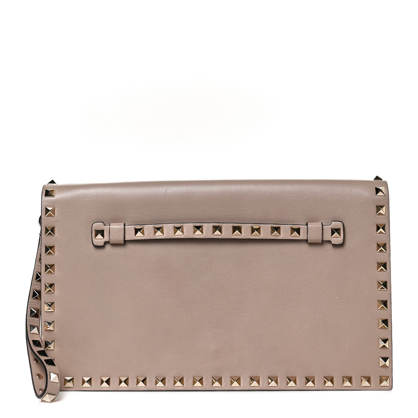 Nappa Rockstud Wristlet Clutch Poudre
