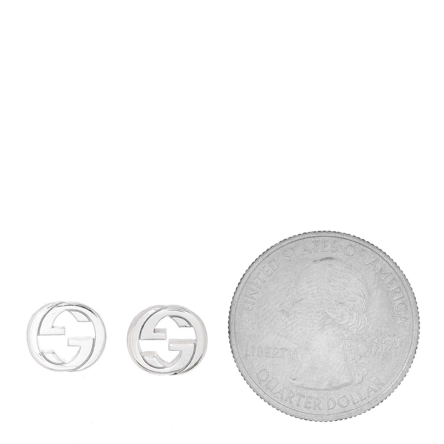 Gucci Sterling Silver Interlocking GG Stud Earrings 2 of 6