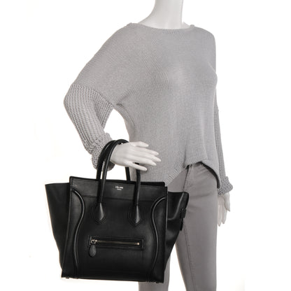Celine Drummed Mini Luggage Black 2 of 9