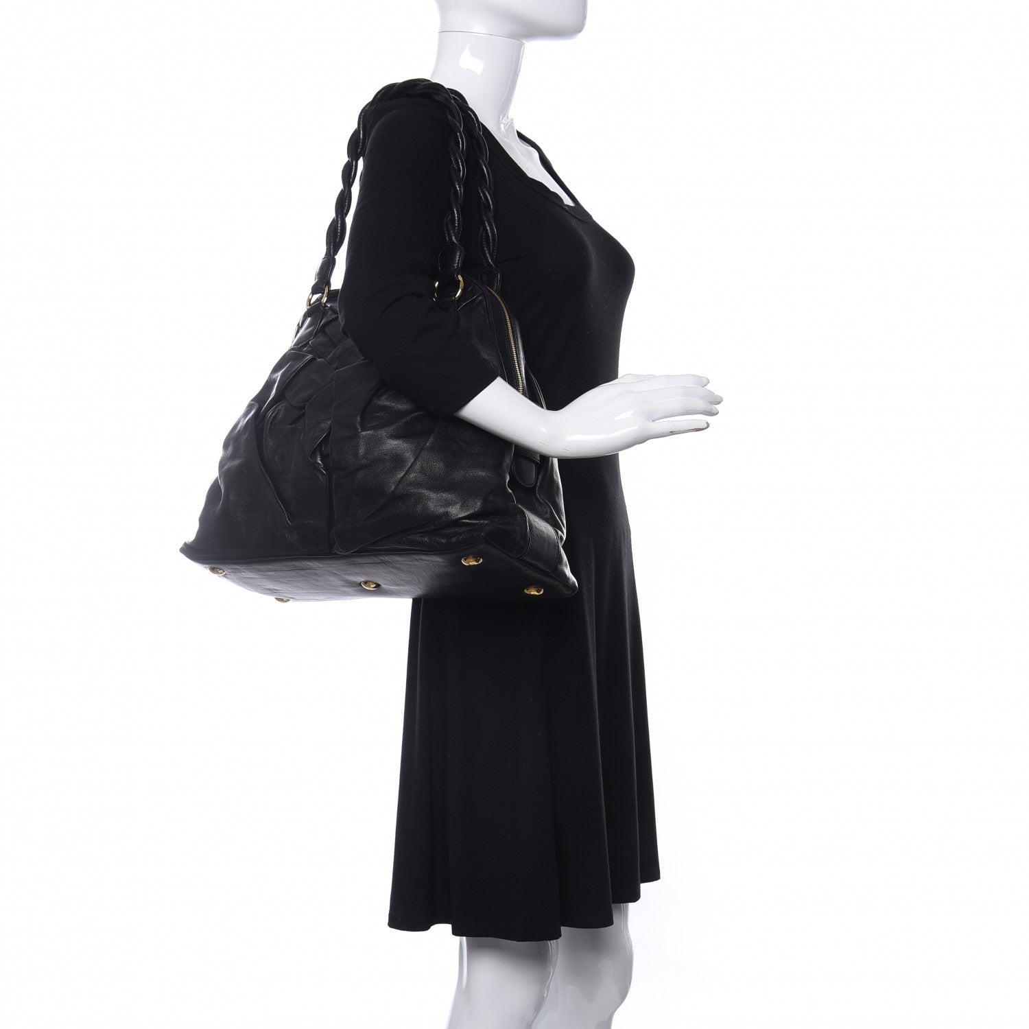 Valentino Garavani Lambskin Woven Couture Bag Black 2 of 14