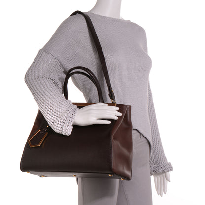Fendi Vitello Elite Flamingo Regular 2Jours Tote Moro Marrone Nocciola 2 of 13