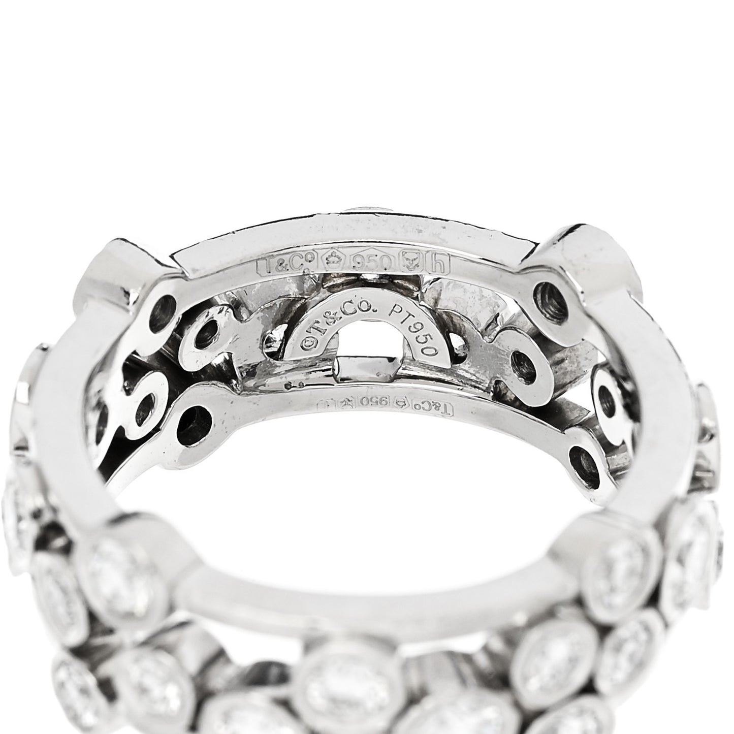 Platinum Diamond Bubble Band Ring 48 4.5