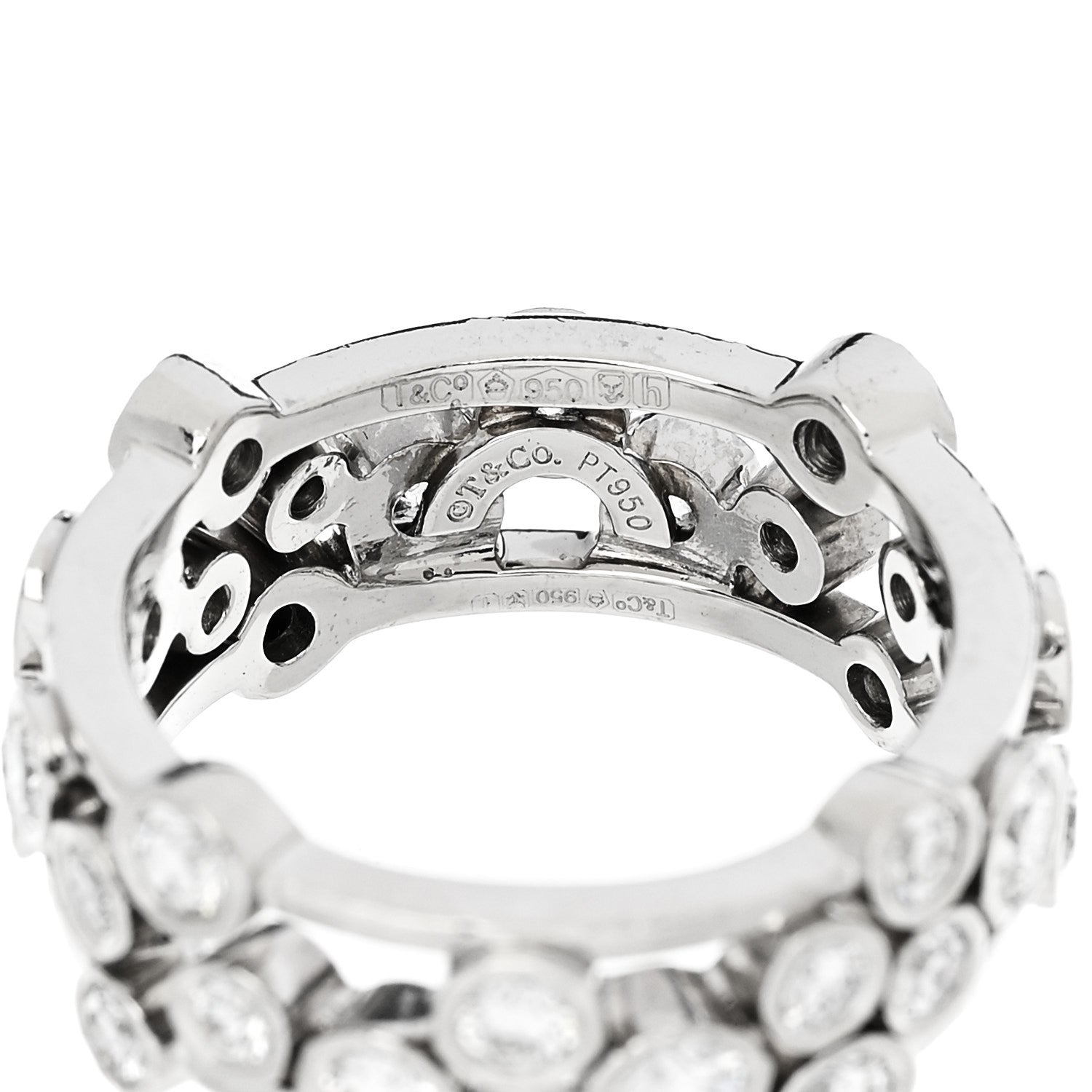 Tiffany Platinum Diamond Bubble Band Ring 48 4.5 4 of 5