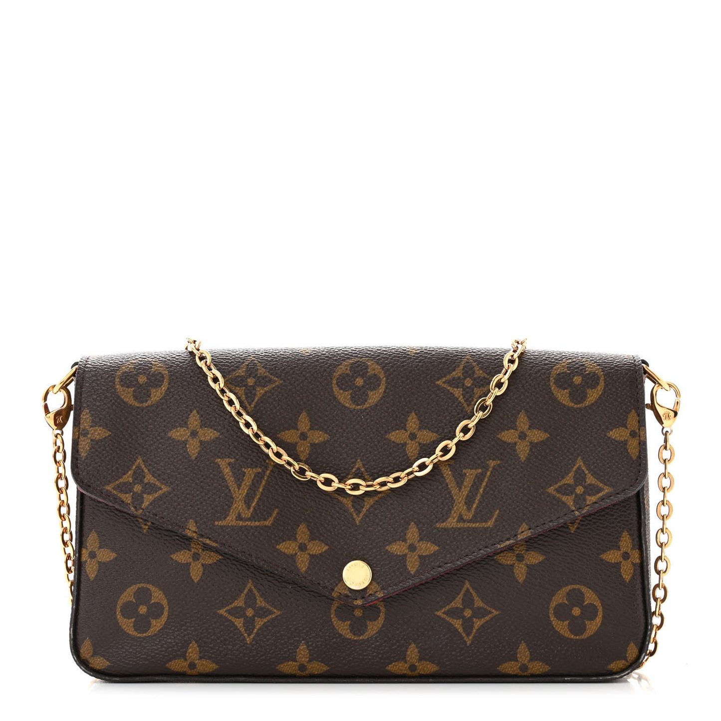 Monogram Pochette Felicie Chain Wallet Fuchsia