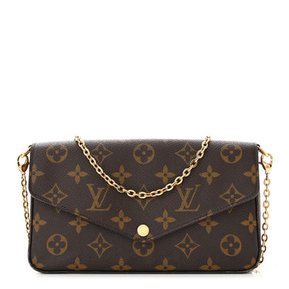 Louis Vuitton Monogram Pochette Felicie Chain Wallet Fuchsia 1 of 11