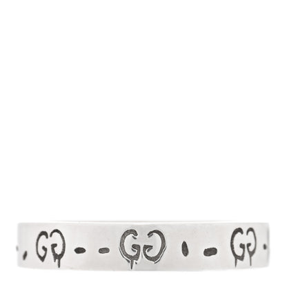 Gucci Sterling Silver Narrow GucciGhost Ring 55 7.25 3 of 4
