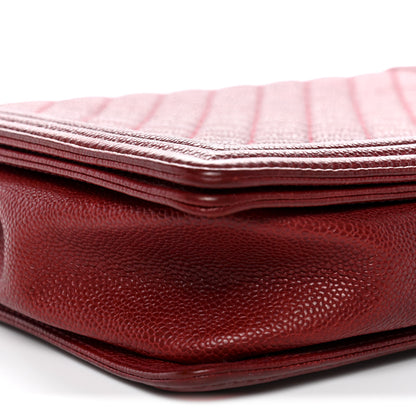 Chanel Caviar Quilted Large Boy Flap Dark Red 9 of 12