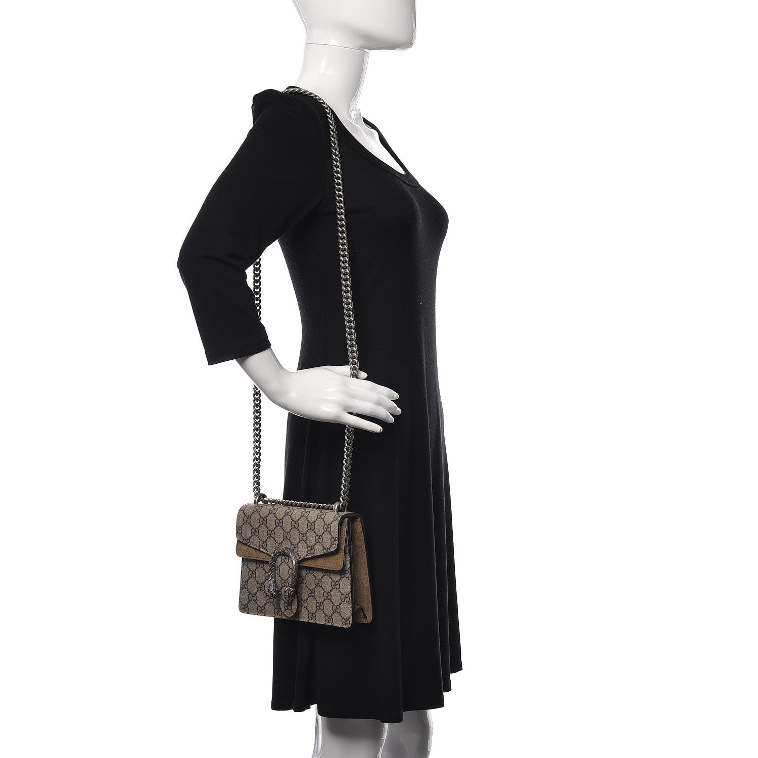 Gucci GG Supreme Monogram Mini Dionysus Shoulder Bag Taupe 2 of 12