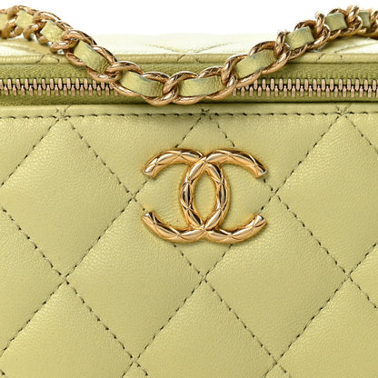 Chanel Lambskin Quilted Small Vanity Case With Chain Light Green 8 of 12