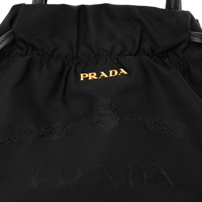 Prada Tessuto Nylon Jacquard Logo Drawstring Tote Black 8 of 10