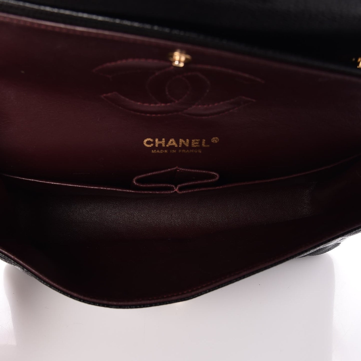 Caviar Quilted Medium Double Flap Black