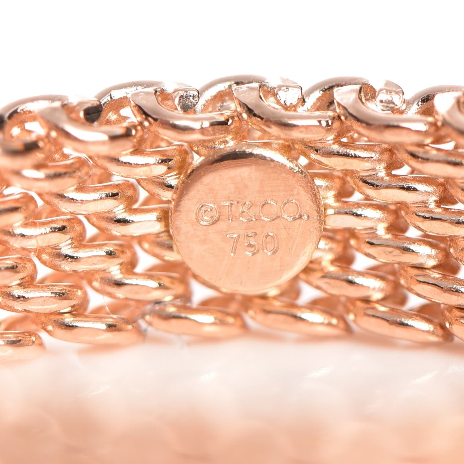 Tiffany 18K Rose Gold Narrow Somerset Mesh Ring 8.25 4 of 4