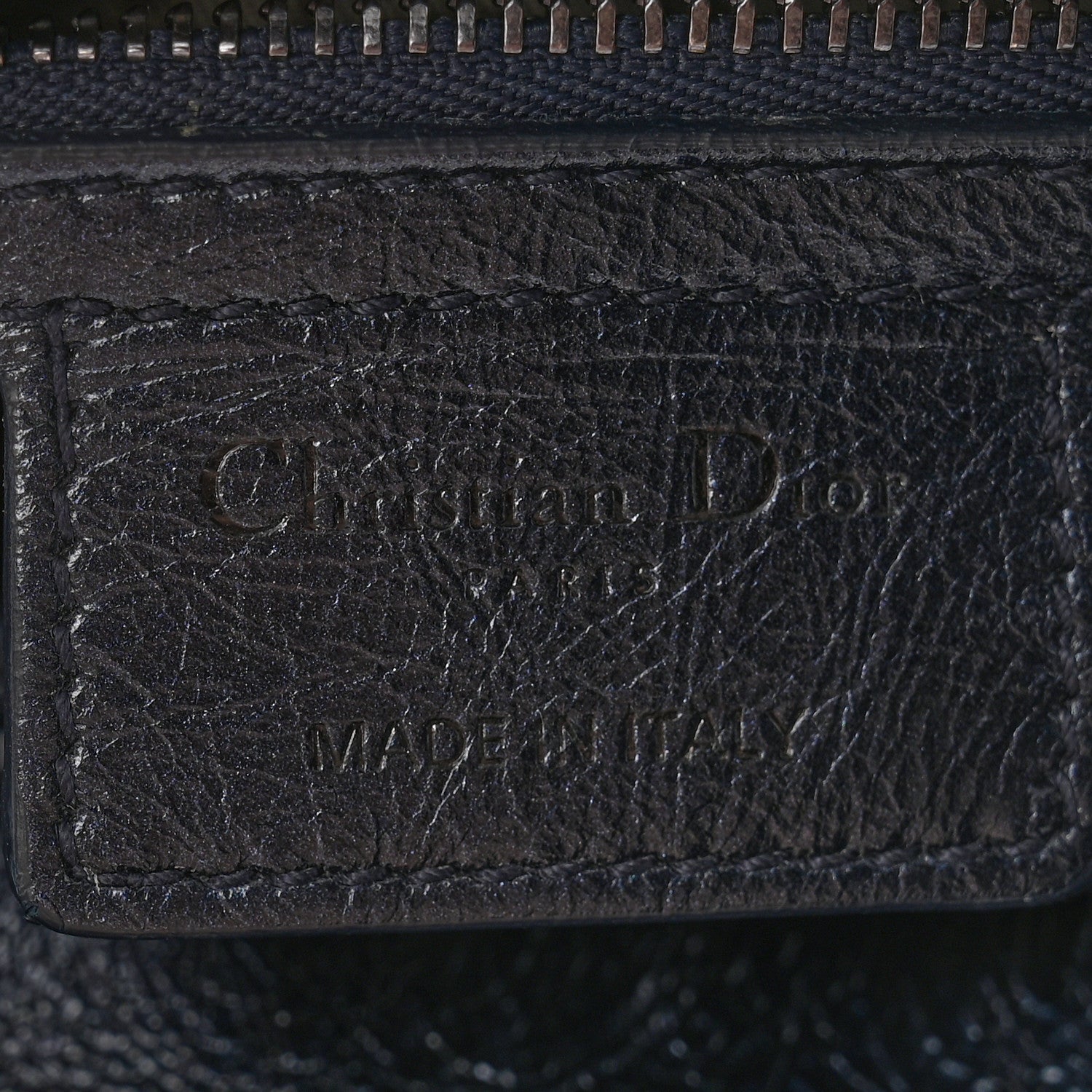Christian Dior Metallic Lambskin Cannage Medium Lady Dior Navy Blue 6 of 12