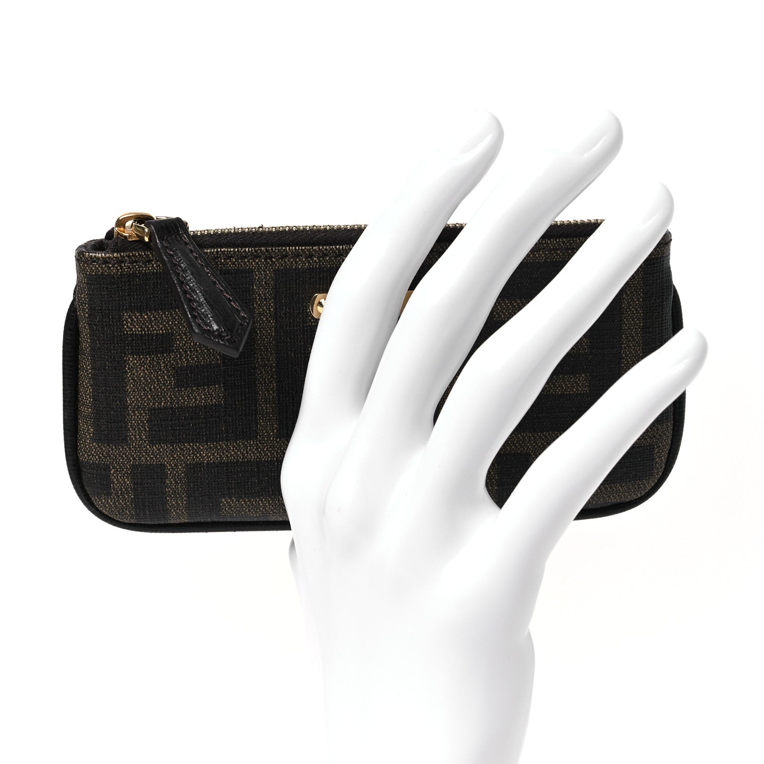 Fendi Zucca Spalmati Forever Coin Pouch Key Case Tobacco 2 of 7